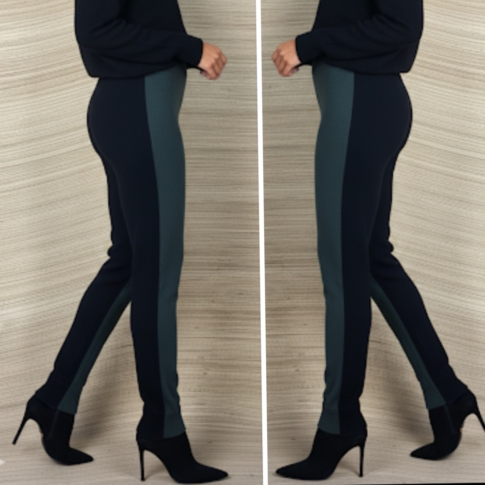 MinnieRose 100% Cashmere Jaggers Pants - Color Block Green/Black 🖤💚 Size S